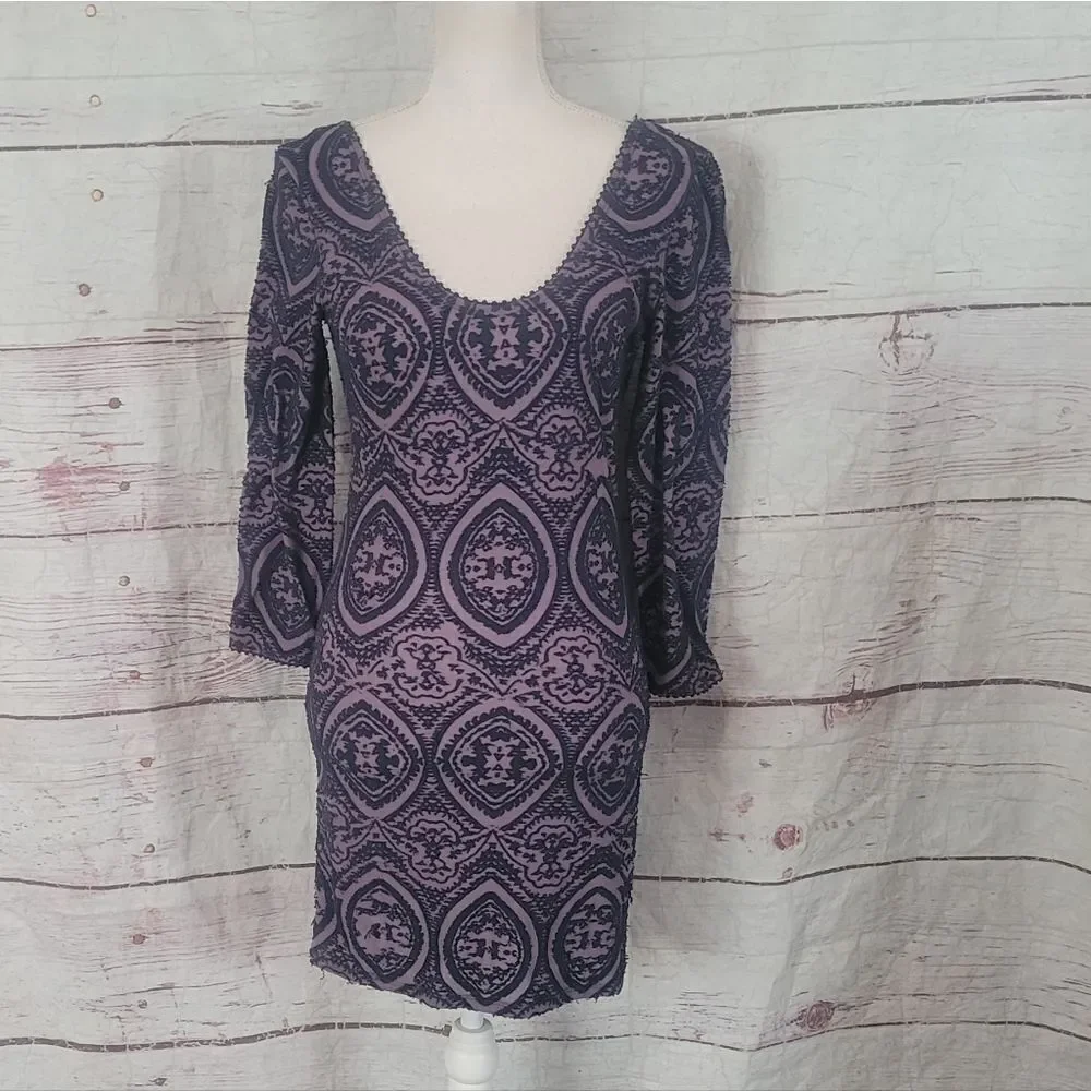Free People‎ Bodycon Textured Mini Dress Size Medium